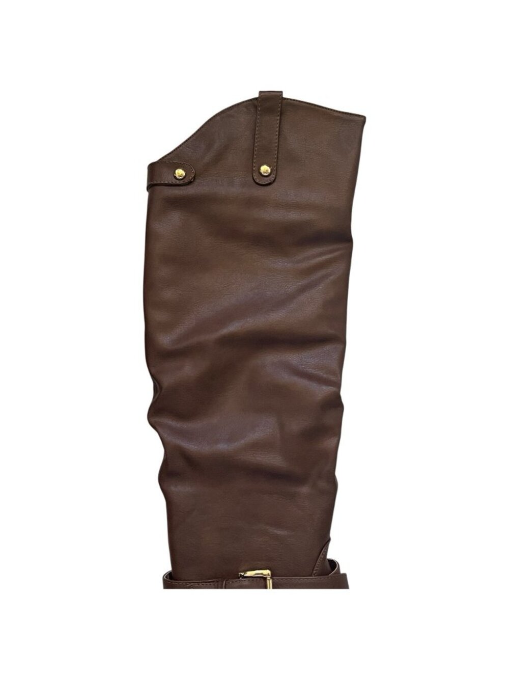 Venus Brown Slouchy Riding Fashion Boots Womens Size 10 Buckle Strap Mid Heel - Picture 13 of 13